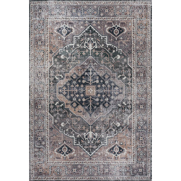 Alacati Ogee Medallion Washable Area Rug